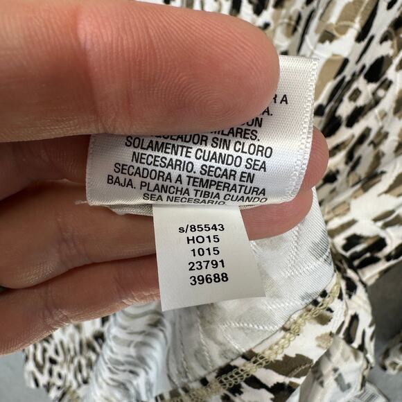 JM Collection Animal-Print Jacquard Top Womens Size PL Multicolor 3/4 Sleeve - Picture 8 of 13